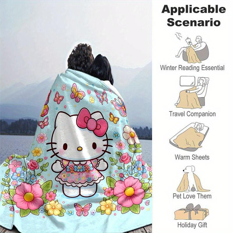 1pc. Hello Kitty Floral Butterflies Home Office Outdoor Blanket Gift Ideaz0411202