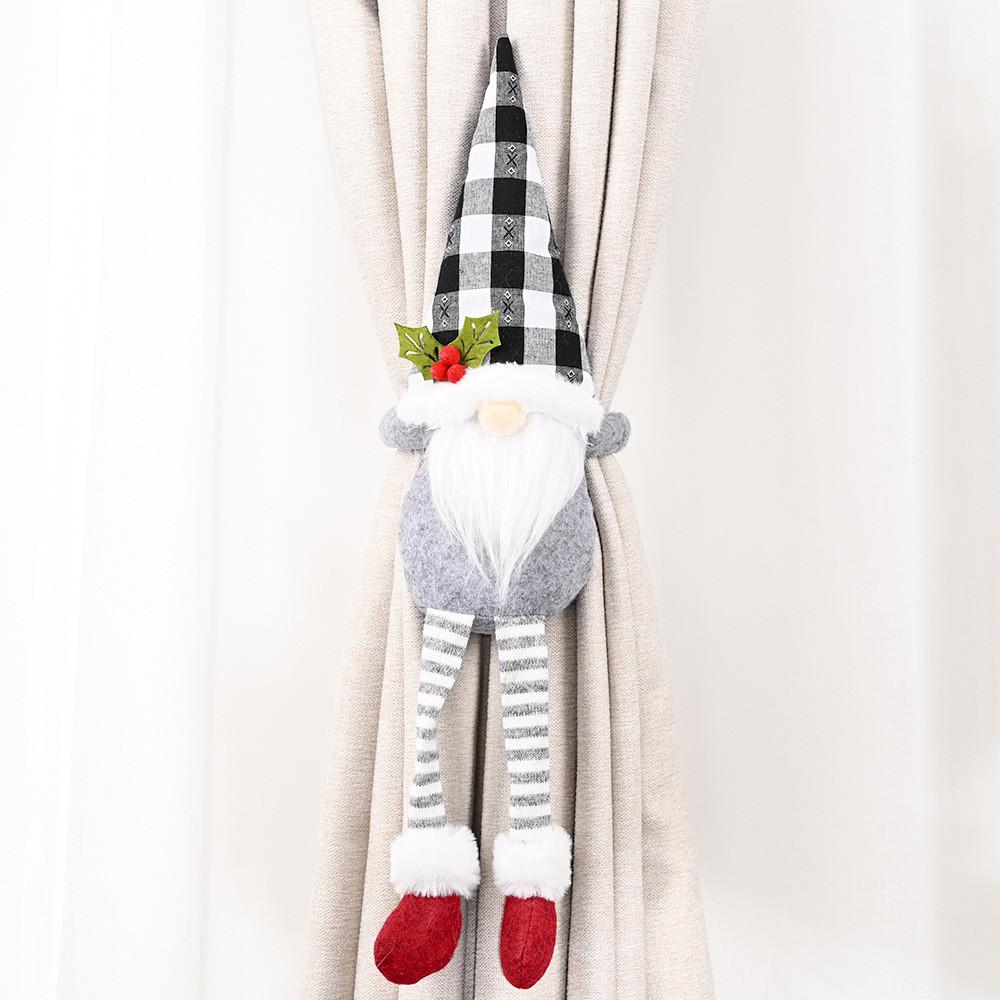 Curtain Christmas Adorable Hooks With Unique Forest Old Man Characters Perfect For Holiday Decor