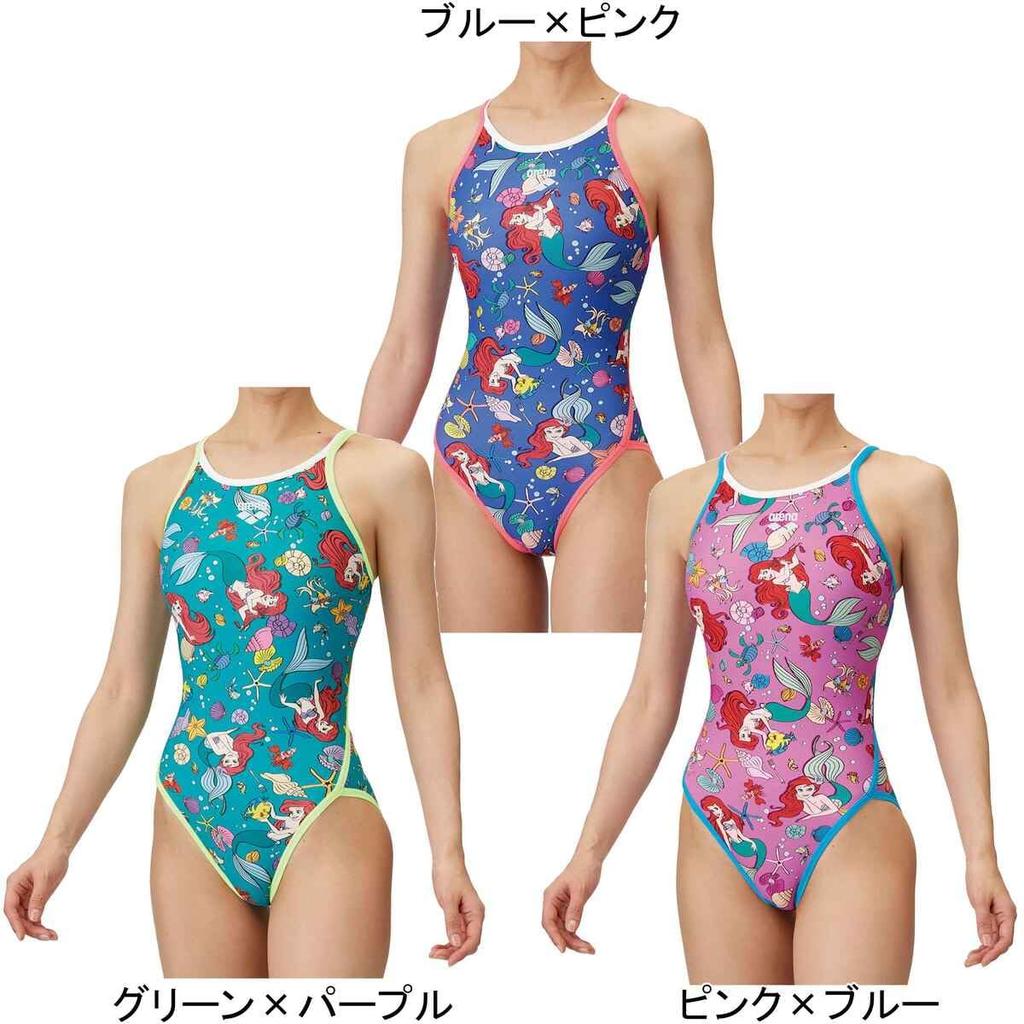 Swimsuit Training One Piece Pink x Blue M [Arena] (Open Back) Women's (PKBL)