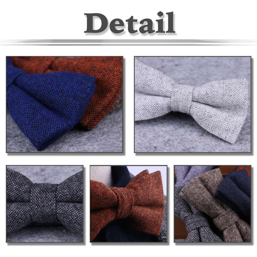 [White Fang] Bow Tie, Wool, Stylish, Formal, Casual, Wedding, Party, Men's NC122 (Khaki)