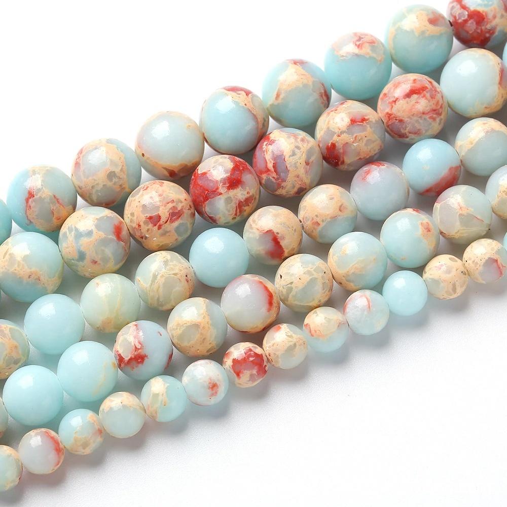 

Круглые бусины из натурального камня Яшма Змеиная кожа 15 нить Гладкие Свободные Разделительные бусины 4/6/8/10/12 мм для изготовления ювелирных изделий, браслетов DIY, аксессуары Dia 8mm