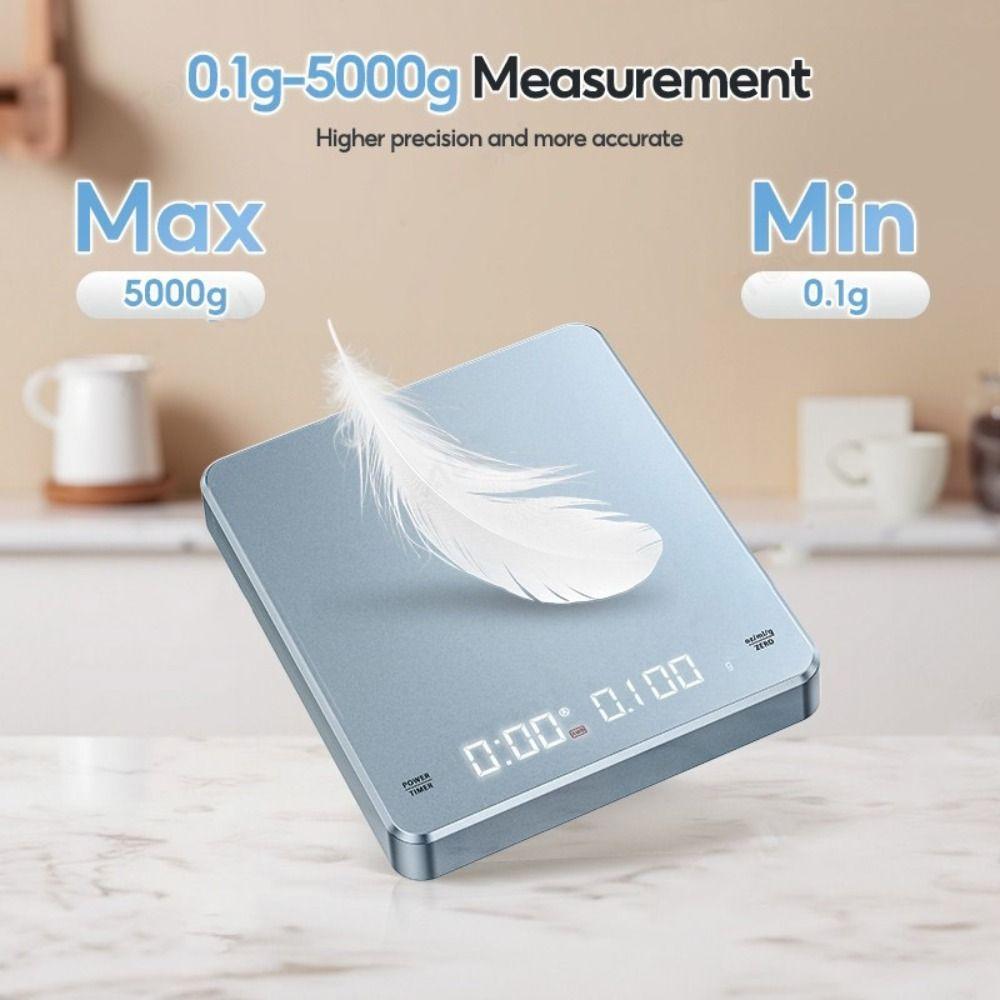 USB Rechargeable Digital Kitchen Scale 0.1g Accuracy LED Screen High-precision Scale Portable Design 3kg Capacity