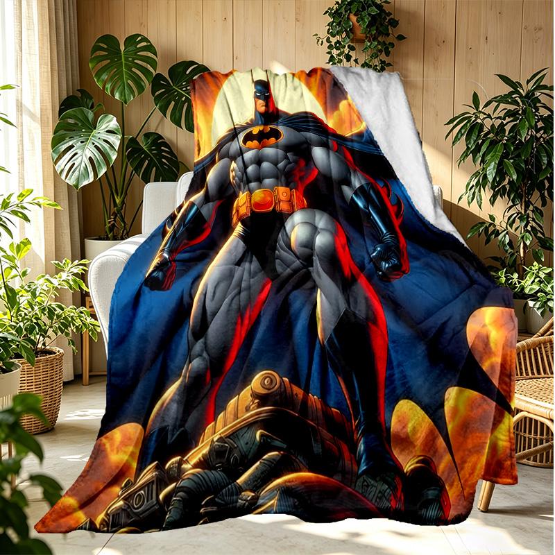 Batman Pattern Blanket for Home Decoration, Bed, Sofa, Car Travel, Camping, Suitable for All Seasons, Birthday Christmas Gift