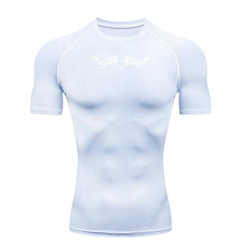 Dragon  Men's Sports T-shirt for Fitness Training Fitness Compression Workout Athletic Tees Gym T-shirts Compression T-shirt