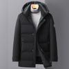 Winter New Men's Medium and Long Middle-aged Thickened Warm Dad Loose Coat