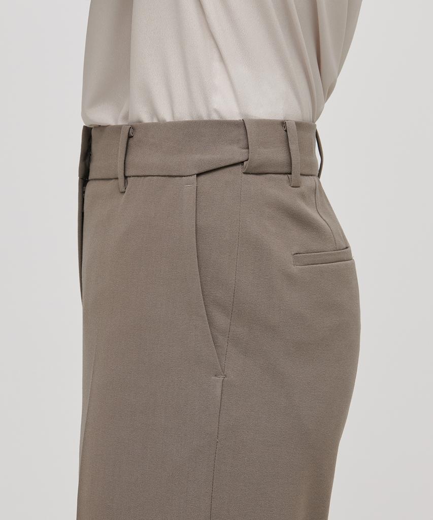 MUSINSA STANDARD WOMAN Women'S Lightweight Straight Hidden Banding Slacks [Dusty Beige]