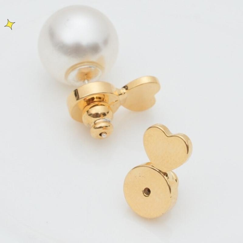 Fashion Earring Backs 1 Pair Gold Plated Lifters Droopy Ears Solution Copper Texture for Droopy Ears and Heavy Earrings