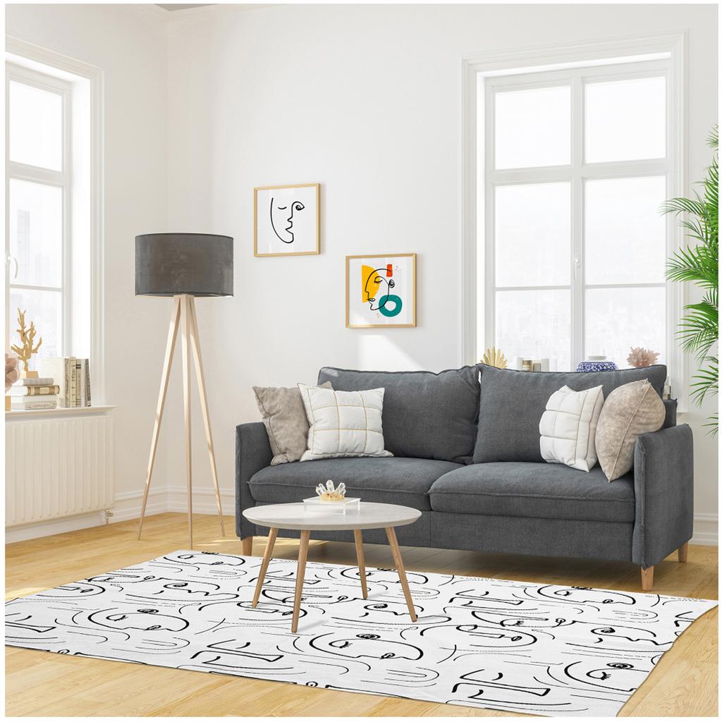 Les Trésors De Lily [A2286] - Baumwollteppich 'Arty' schwarz weiß - 170x120 cm