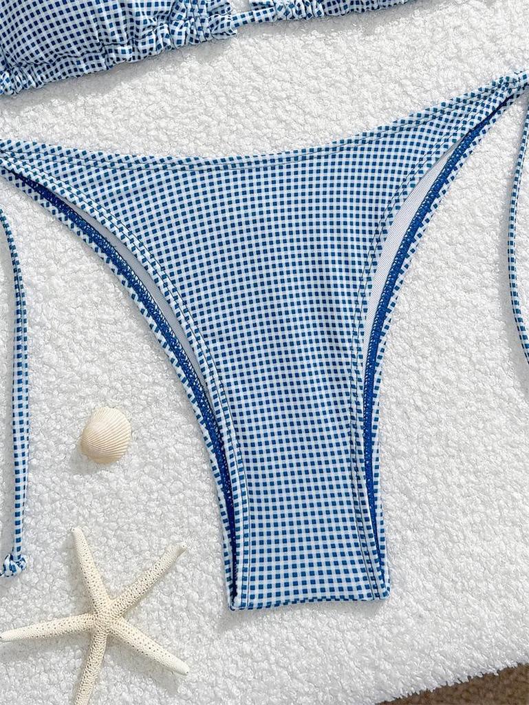 2026 Europäischer Karomuster Dreieck-Bikini - Sexy & Stilvolle Urlaubs-Bademode für Damen
