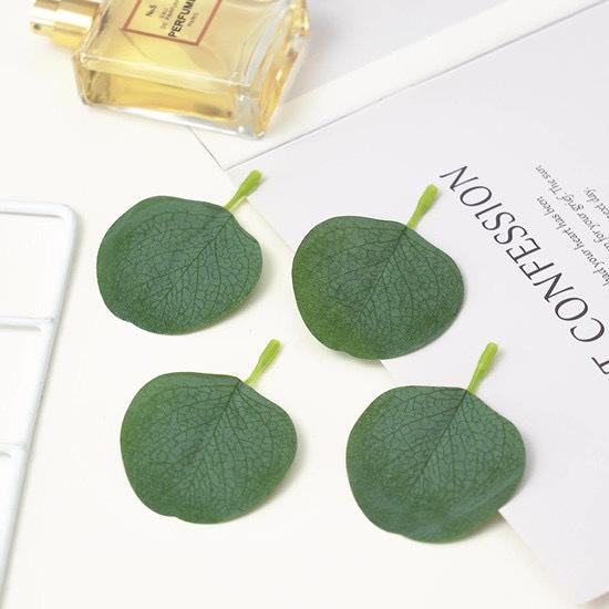 Direct Sales Simulated Leaf Silk Screen Printing Eucalyptus Money Leaf Apple Leaf Eucalyptus Leaf Green Plant Accessories Landscaping Decoration