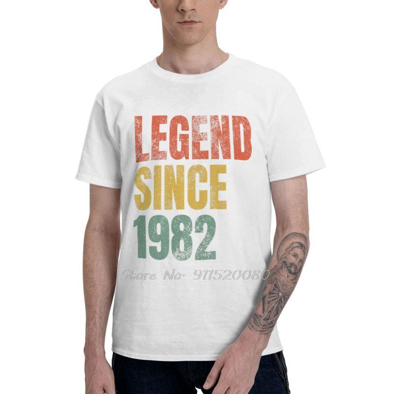 Mens Retro 39th Birthday Gift TShirt Novelty Legend Since 1982 Tshirt  Cool T Shirt Homme Cotton Tee Top Gift
