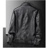 Men's Spring/Autumn Plus Size Comfortable and Stylish Jacket Youth Straight Hem Lapel PU Leather Jacket