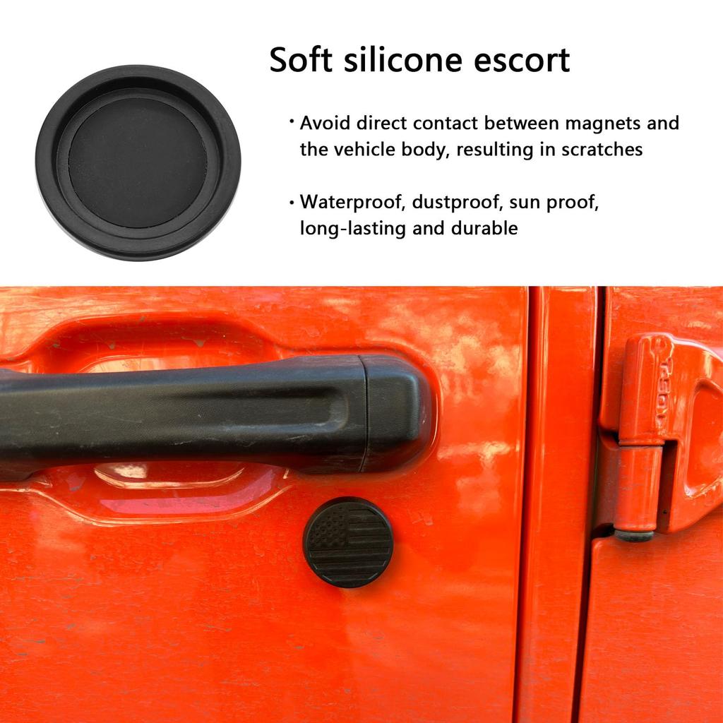 Timilge Magnetic Keyhole Cover 2018-2023 Wrangler JL JT Door Lock Protector Cover Door Security Accessories (Black Flag)