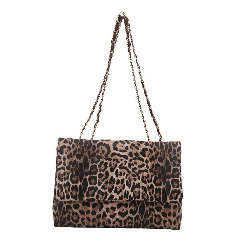 Stylish Black And Brown Small Square Handbag For Women With Chic Leopard Print Design