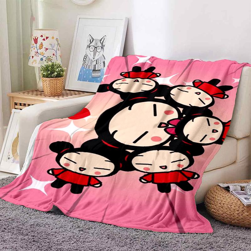 Chinese Doll P-Pucca Garu Blanket 3D Printed Cute Anime Cartoon Character Blanket Sofa Cover Blanket Air Conditioner Bed Sheet