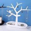 Desktop Jewelry Tree Organizer Multi-Functional Earring Necklace Display Stand Minimalist Branch Jewelry Rack With Storage Tray