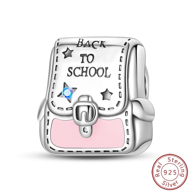 Copper Charms Beads Forever Love Heart Shaped Bow Family Charms Dangle For Bracelet Woman Diy Jewelry Gift