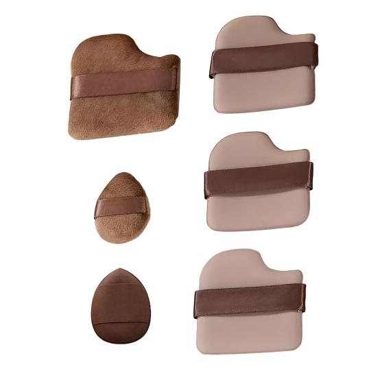 6Pcs/Set Powder Puff with Strap Reusable Soft Multi-purpose Foundations Cream Blush Application Loose Setting Powder Puff Women Makeup Puff Tools