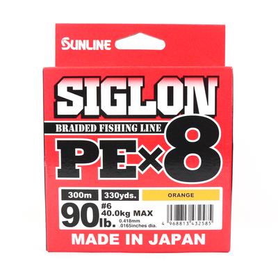 Sunline P.E Line X8 Siglon 300M P.E 6 90LB Orange (2585)