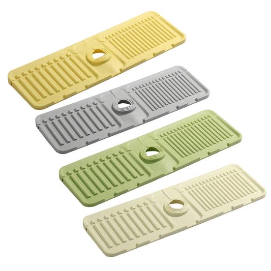 Silicone Sink Splash Guard Mat Quick-Drying Non-Slip Counter Protector Cut-to-Fit Faucet Splash Protector Multi-Purpose Pad for Kitchen Bathroom