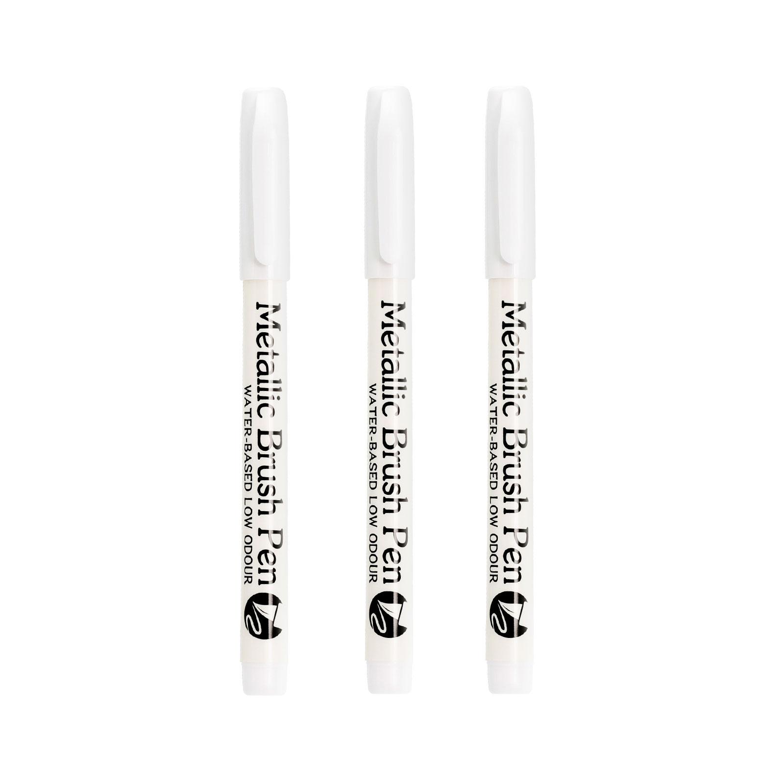 

GuangNa Brush White Marker Pens Waterproof Oily Permanent Paint Pen Markers for Wood Rock Plastic Leather Glass Metal Ceramic