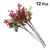 12Pcs Lifelike Simulation Berries Red PVC Christmas Ornaments for Tree Decor Home Party Birthday Baby Shower Wedding DIY Craft