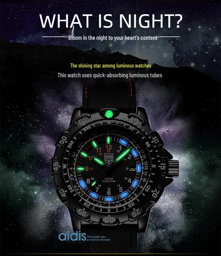 Aidi Shi Waterproof Luminous Men's Quartz Watch - Outdoor Multifunctional