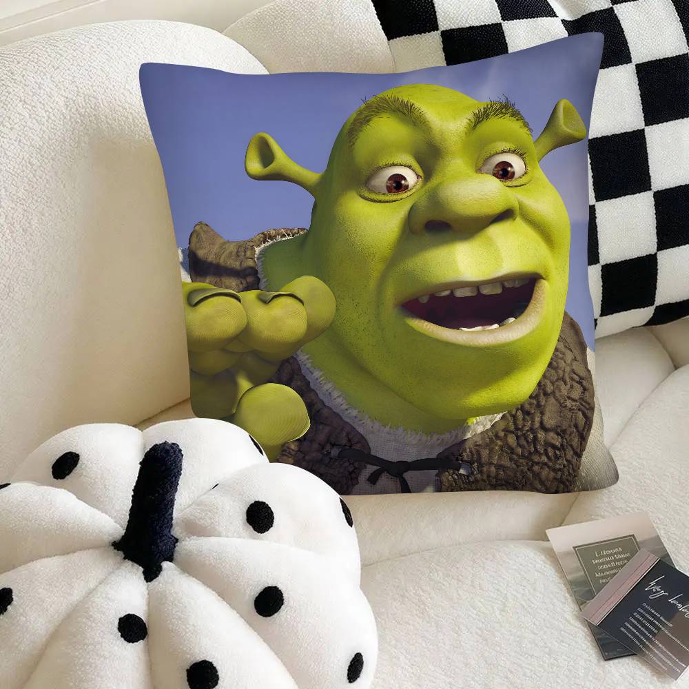 

Fantasy Movie Funny SShrek Pillow Case Fashion Square Pillowcase Bedroom Sofa Room Ins Decoration Leisure 40x40 cm