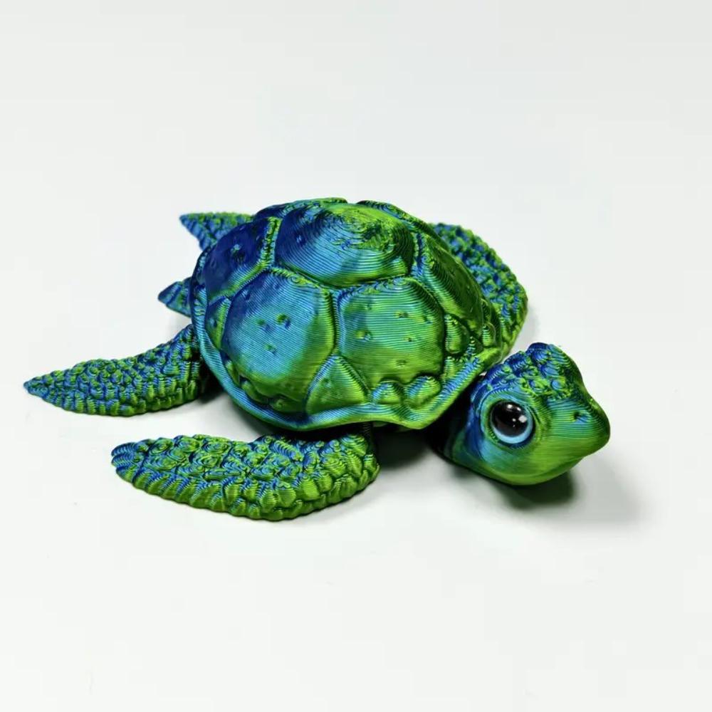 3D-gedrucktes Schildkrötenmodell mit beweglichen Gelenken Kreative Sammlung Desktop-Dekoration Handgefertigte Weihnachtsgeschenke Anime-Modelle