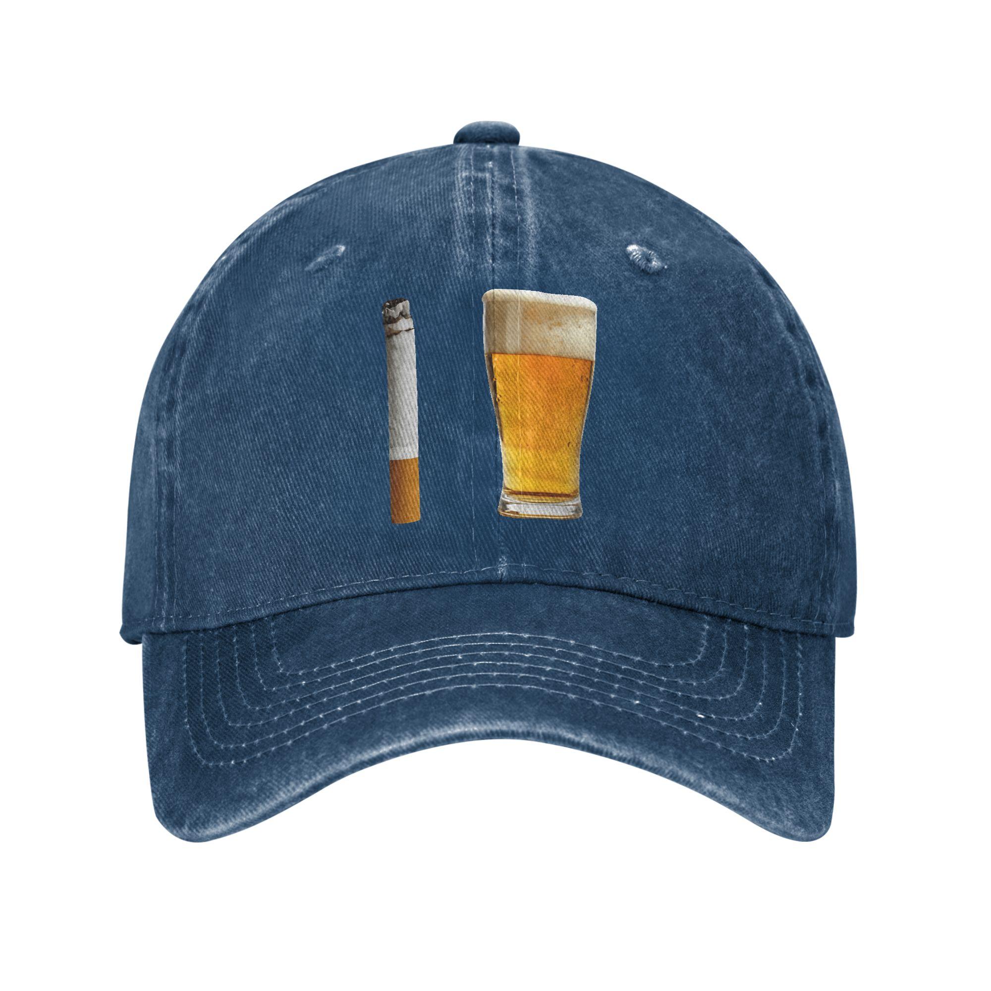 

Funny Beer Cigarette Casual Baseball Cap Hunting Camping Trucker Hat Summer Sunscreen Unisex Unisex Trendy Snapback Cap One Size