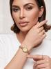 Gedi Damen Ovales Armbanduhr: Römische Ziffern & Diamant-Punkt-Zifferblatt, Blumiges Perlenarmband, Stahlband, Quarzwerk.