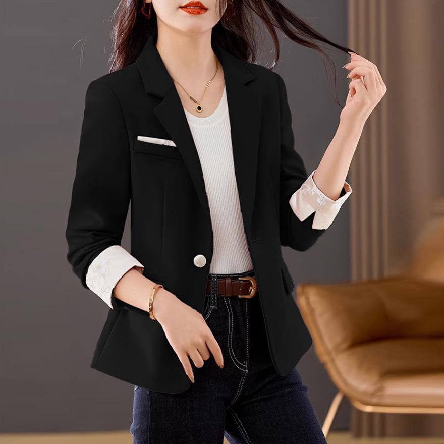 

Черный маленький блейзер женский весенне-осенний новый костюм маленький топ XXXL чёрный