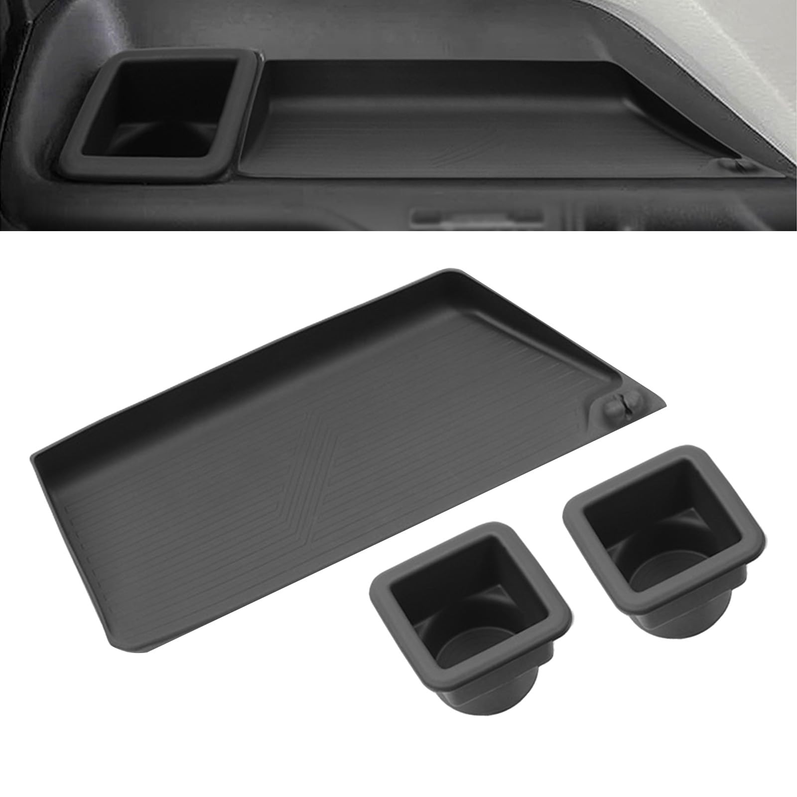 

UmeMart Passenger Seat Storage Tray Mat Set for Toyota Bandit Dashboard Cup Holder Compatible with November 2020 and Current Models 3-Piece