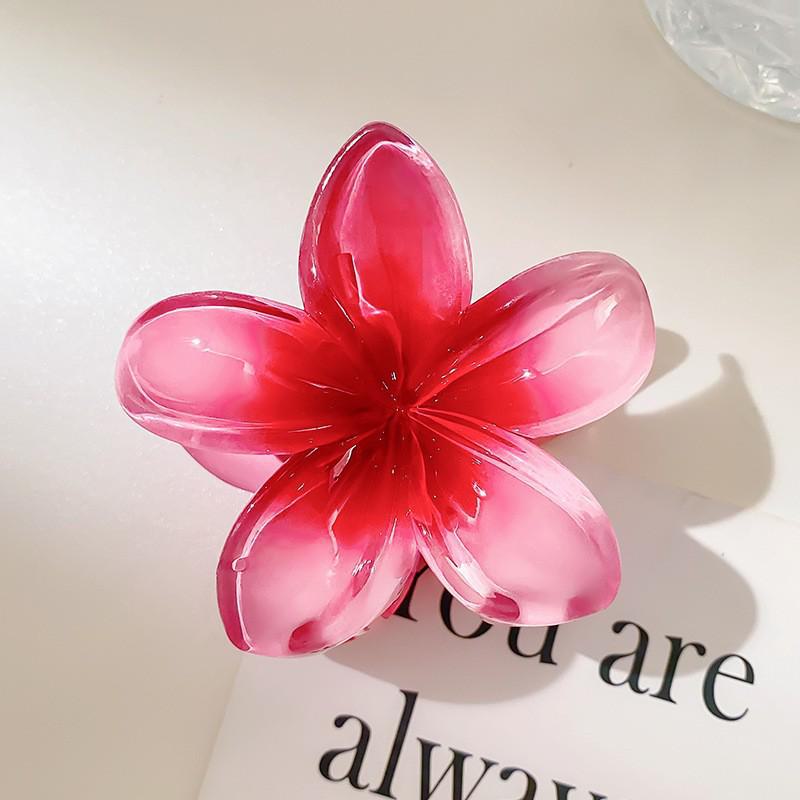 

Большая элегантная летняя заколка для волос с цветком для женщин - идеальный аксессуар для затылка 1# красный