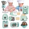 Kitchen Toys Set Kids Pretend Play Home Appliances Washing Machine Toaster Microwave Juicer Egg Cooker Girls Boys Play House Toy