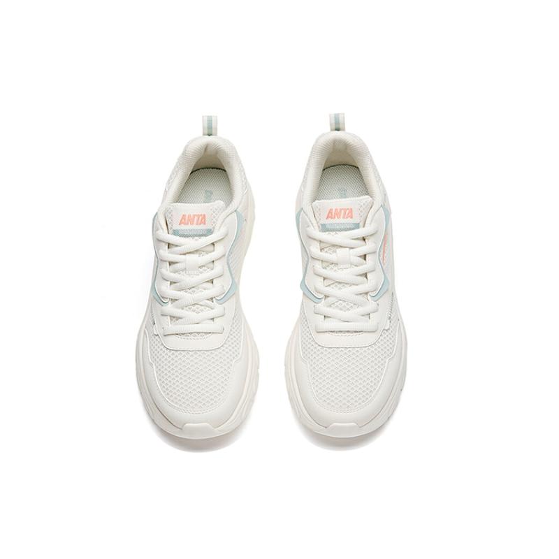 Anta Running Collection Cushioning Anti-Slip Wear-Resistant Breathability Low-Top Running Shoes Women's White Green Sneakers 922355530-2