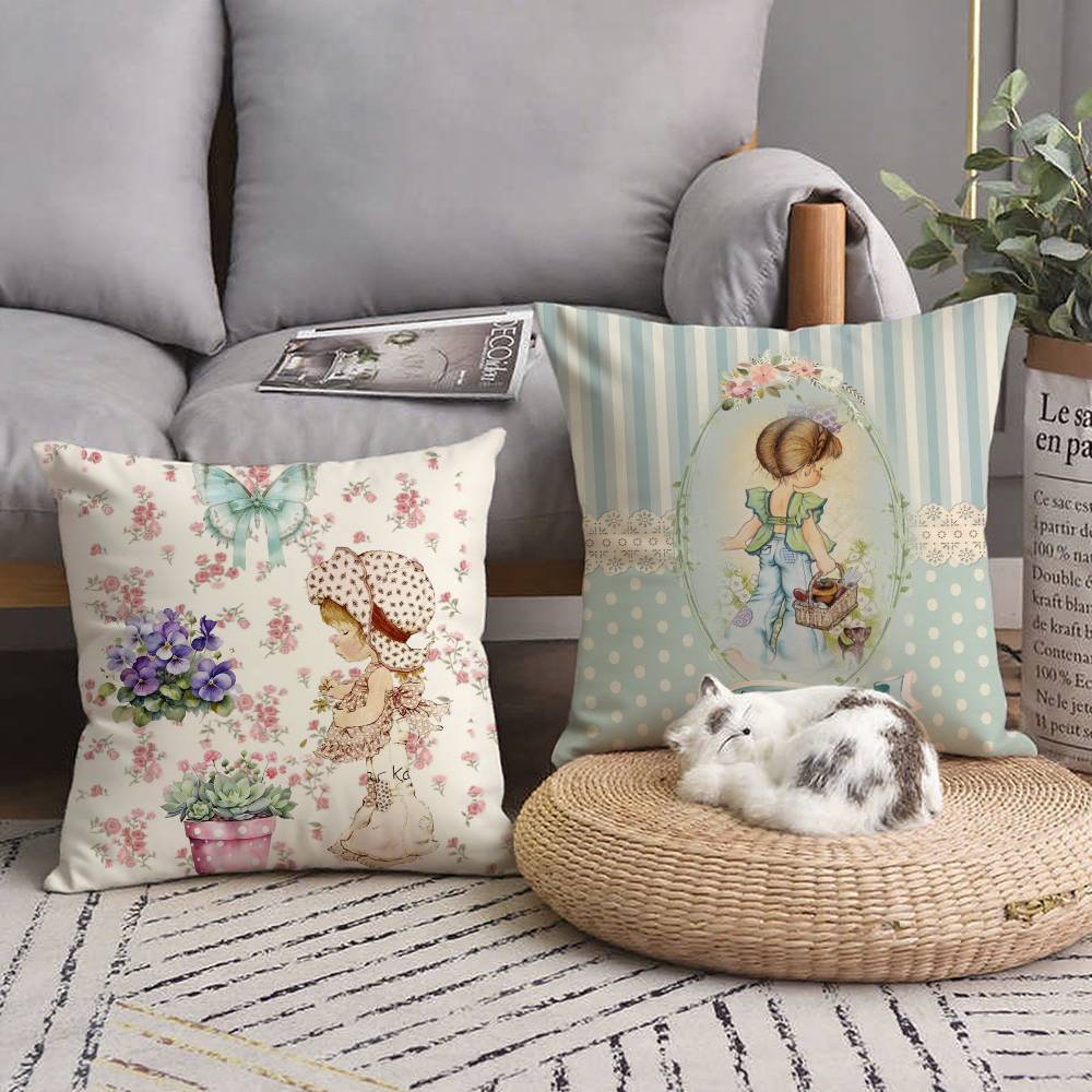 Cute Sarah Kay Girl Pillow Case Home Decor Throw For Sofa Bed Car Room Decor Gift Idea