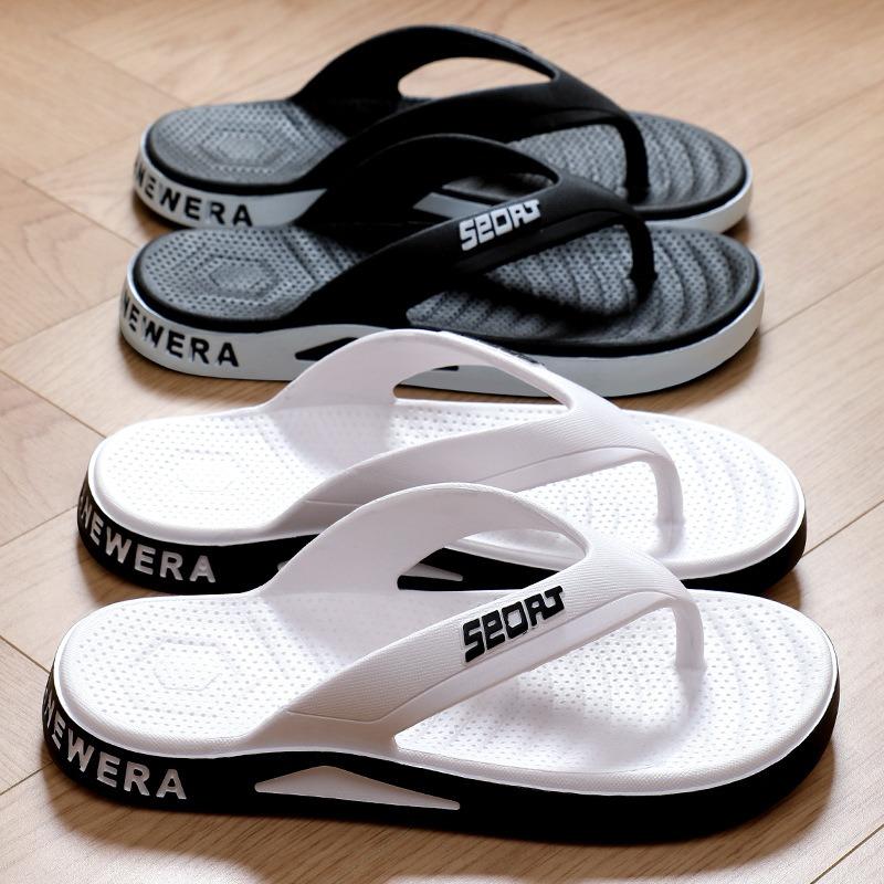 Flip-flops men's summer wear seaside beach wear-resistant pinch shoes men's soft-soled household sports sandals