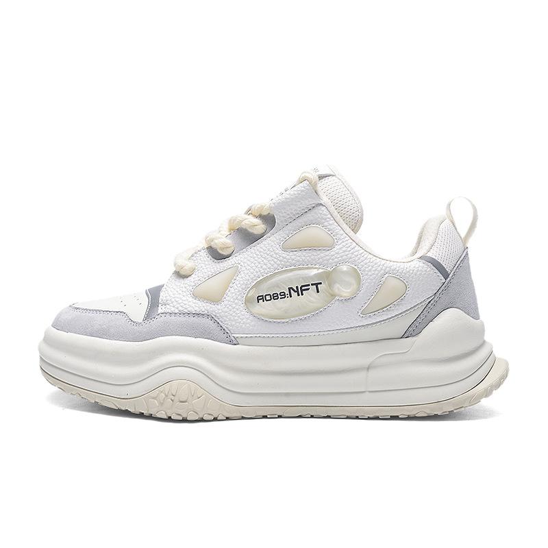 Мужская дышащая повседневная спортивная обувь, уличная нескользящая обувь для бега, модная баскетбольная обувь 39 бежевый