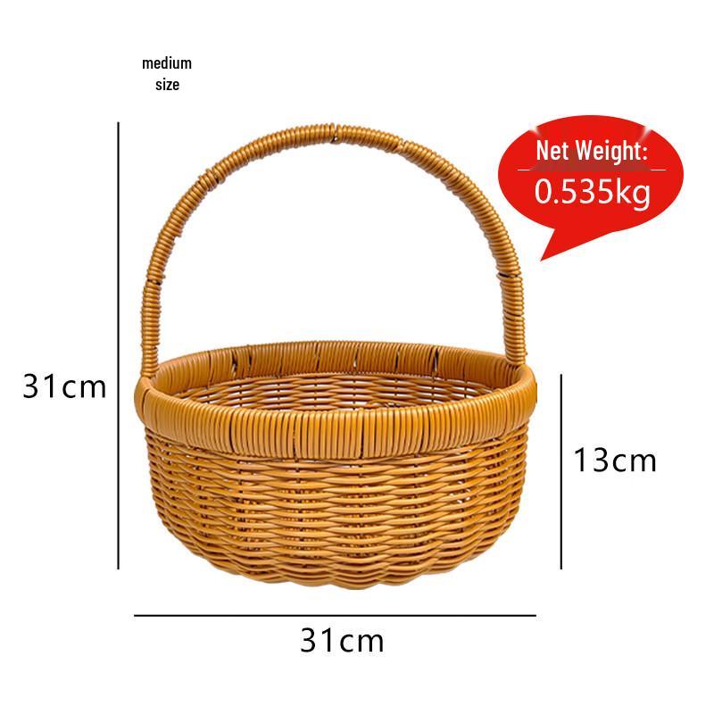 OLOEY Picnic Rattan Woven Fruit Basket