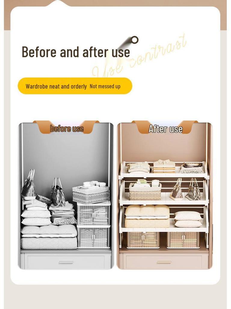 Retractable Wardrobe Pull-Out Storage Basket for Clothes and Pants