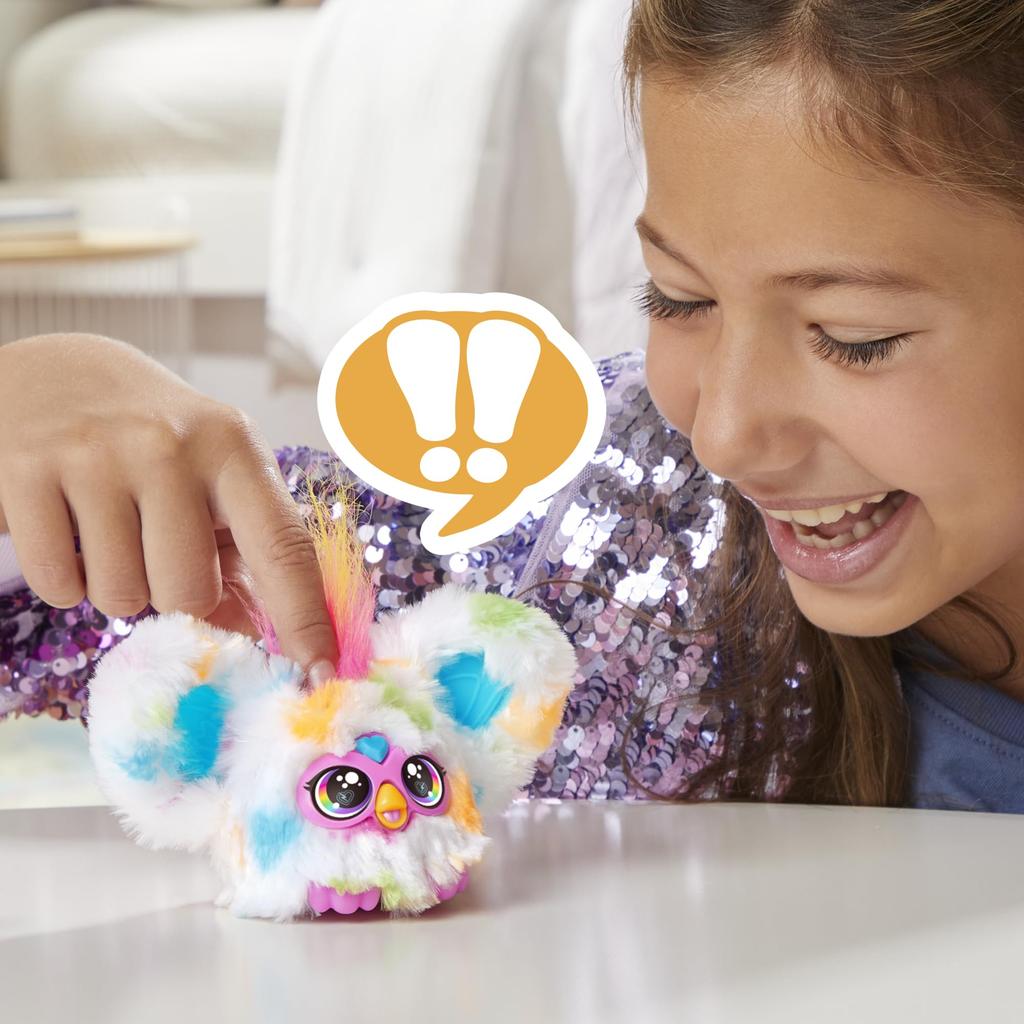 Hasbro Furby Furblets Lure Mini Friend, 45+ Sounds, Furby Language Only, Powered Plush Toy, Ages 6+, Multicolor, G1613, Authentic