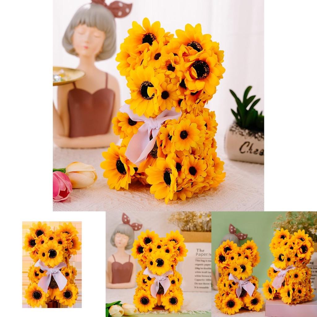 Bear Sunflower Charming Stuffed Toy Perfect For Seasonal Home Decoration And Gift Ideas