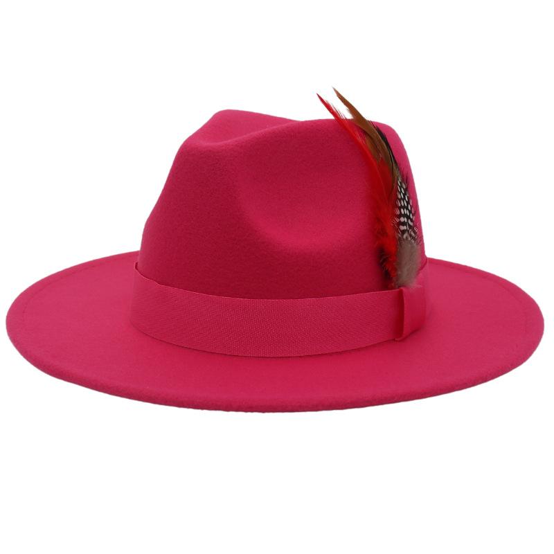 Wind Jazz Hat Square Ribbon Top Hat Gentleman Lady Woolen Hat Felt Hat Hat