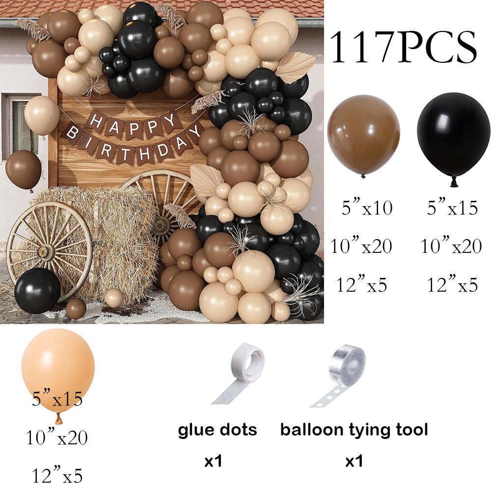 

Wild West Cowboy Theme Balloons Garland Brown Black Skin Balloon Arch Kit Wedding Anniversary Birthday Party Decoration Globos AS Picture