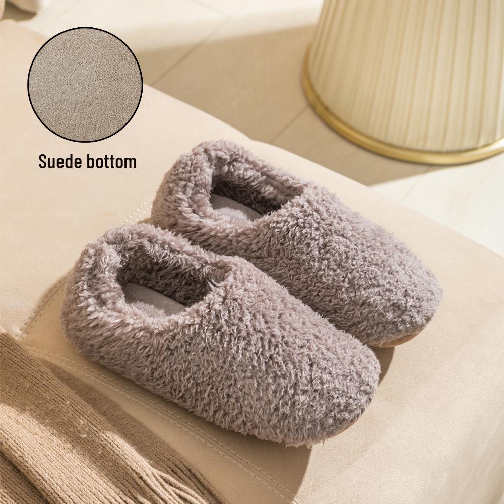 "Stilvolle Rutschfeste Indoor-Winterschuhe": Plüschige, Dicke Baumwoll-Schuhe mit Absatz für Paare"