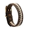 Handmade European-American Punk Cowhide Bracelet: Retro Woven Design for Men