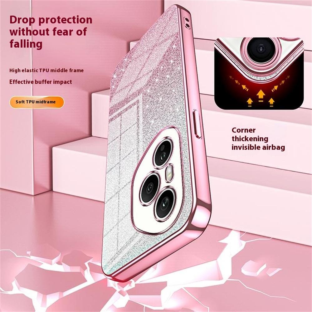 For Honor 400 Pro 5G (Global) Etui Elektroplettert Gradient Glitter TPU Telefondeksel