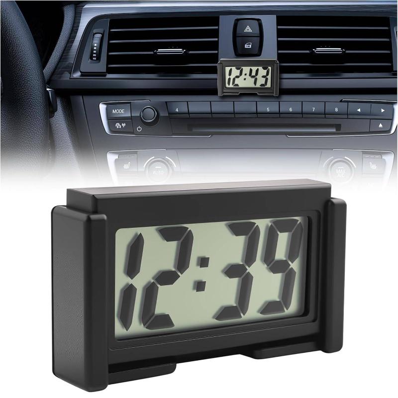 Mini Digital Clock Large Screen Car Dashboard Electronic Clock Self-Adhesive Mini Clock Car Clock For Truck Dashboard чёрный