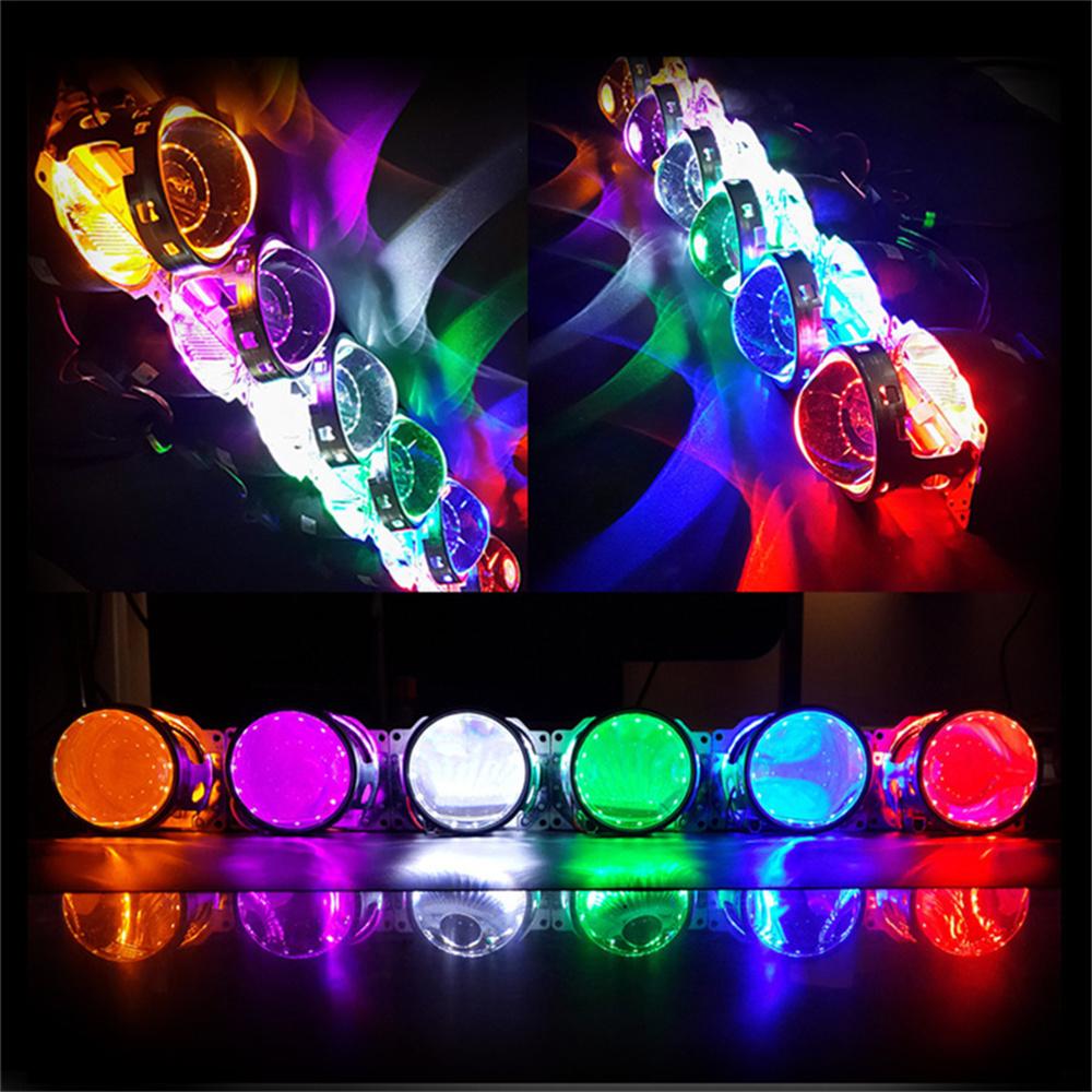 2x RGB LED Light Devil Demon Eyes Bulbs Bluetooth APP Control Headlight Retrofit